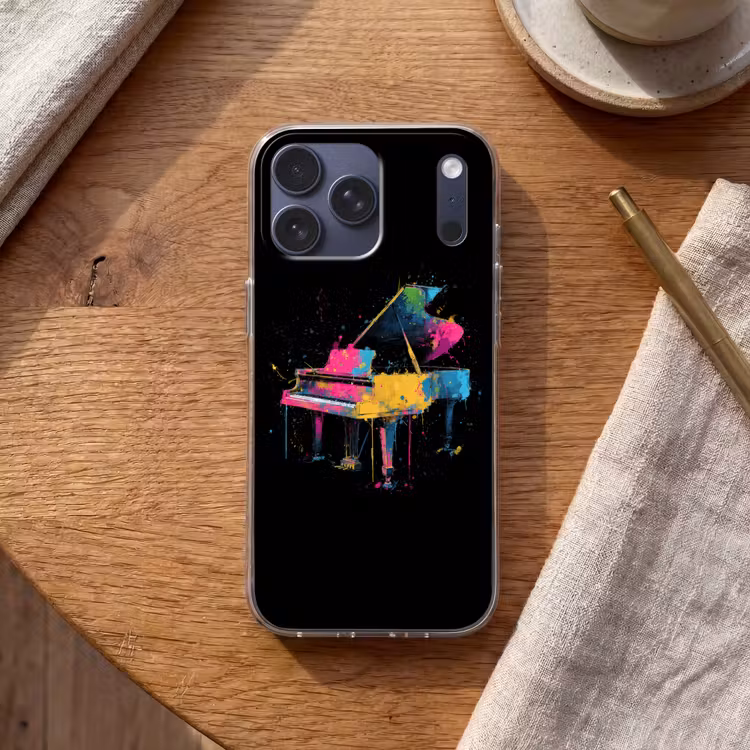 Telefoonhoesje Softcase - Piano - Kleurrijk - Verf - Modern — 2
