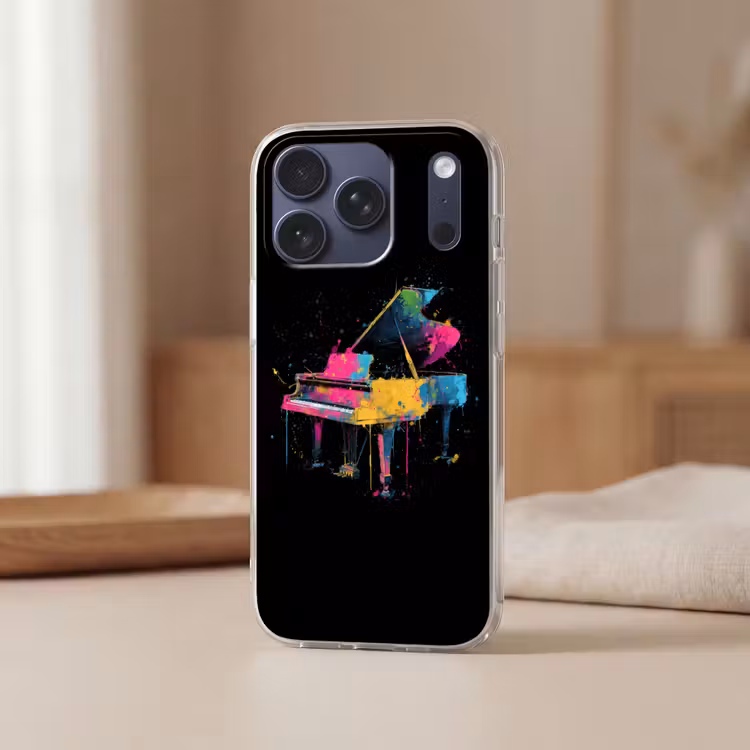 Telefoonhoesje Softcase - Piano - Kleurrijk - Verf - Modern — 3
