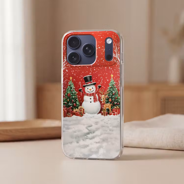 Telefoonhoesje Softcase - Feestvreugde - Winterbos - Kleurrijk — 3