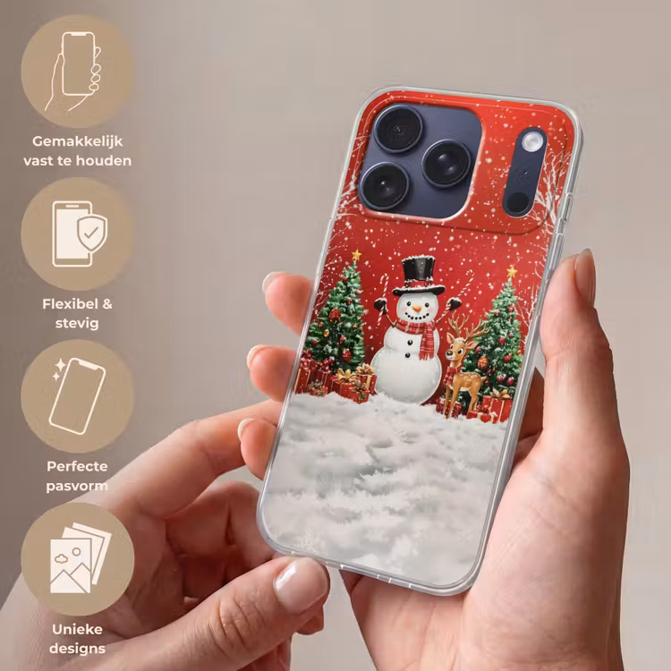 Telefoonhoesje Softcase - Feestvreugde - Winterbos - Kleurrijk — 4