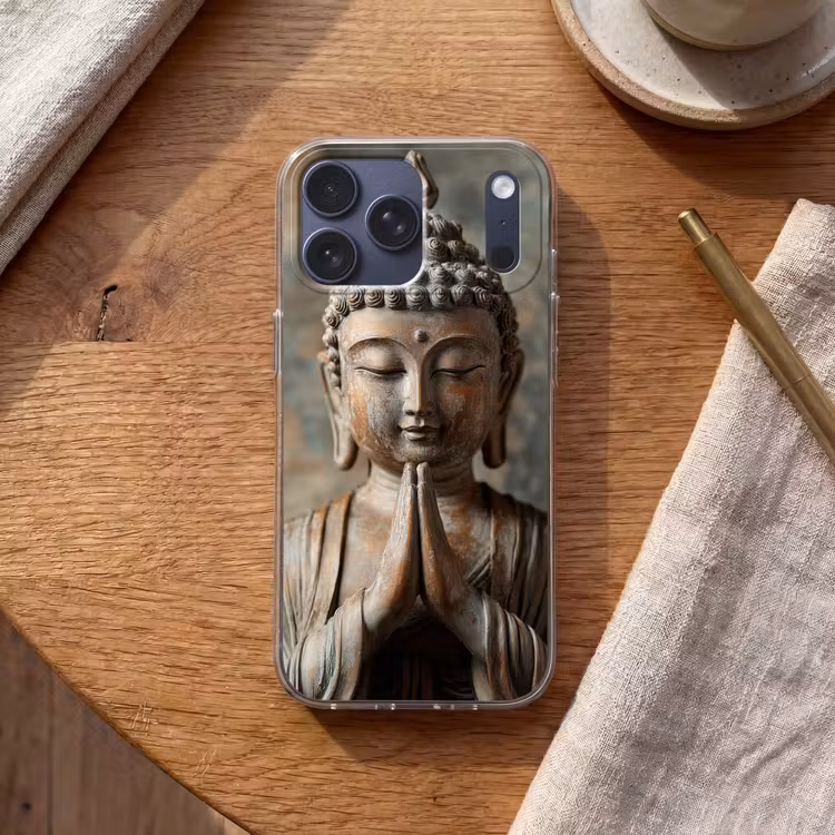 Telefoonhoesje Softcase - Boedha - Beeld - Bruin - Rust — 2