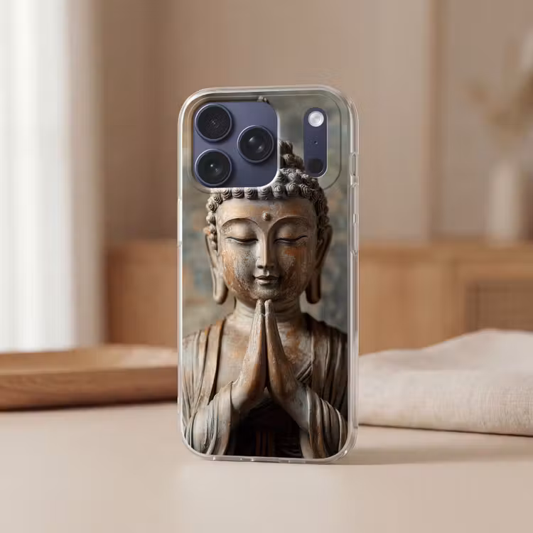 Telefoonhoesje Softcase - Boedha - Beeld - Bruin - Rust — 3