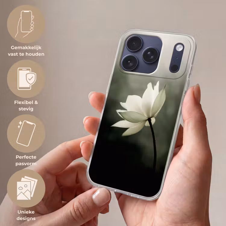 Telefoonhoesje Softcase - Witte Lotusbloem — 4