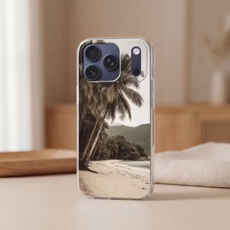 Telefoonhoesje Softcase - Palmbomen op Tropisch Strand — 3