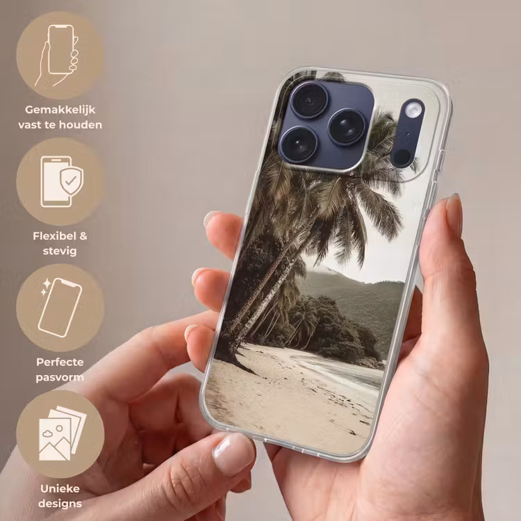 Telefoonhoesje Softcase - Palmbomen op Tropisch Strand — 4