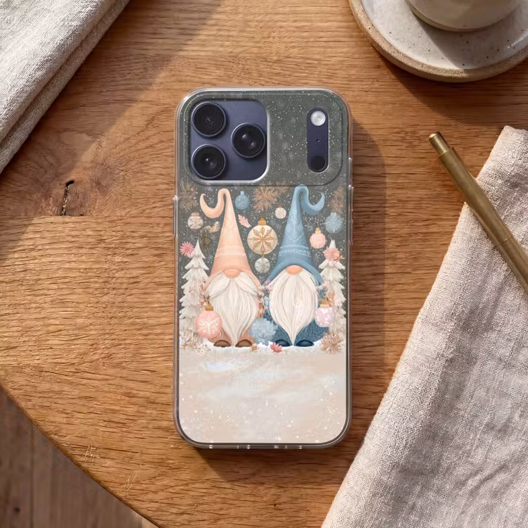 Telefoonhoesje Softcase - Kerst - Gnomen - Pastel — 2