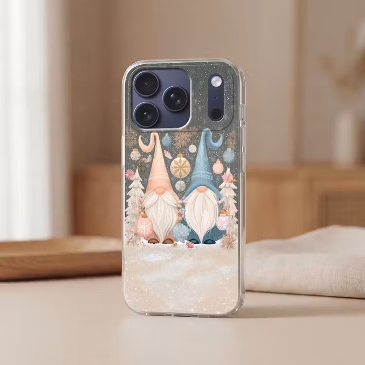 Telefoonhoesje Softcase - Kerst - Gnomen - Pastel — 3