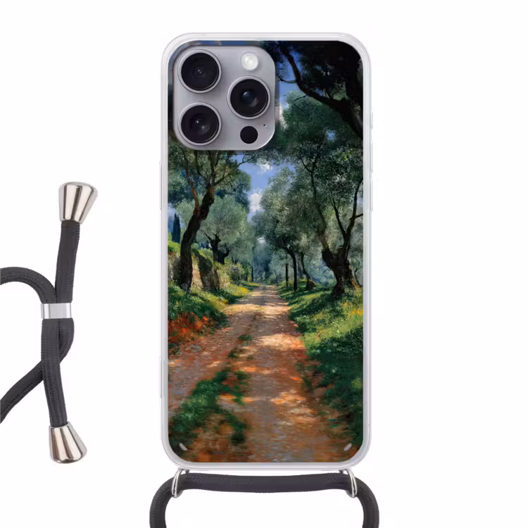 Telefoonhoesje met koord - Pad - Bomen - Schaduw - — 1