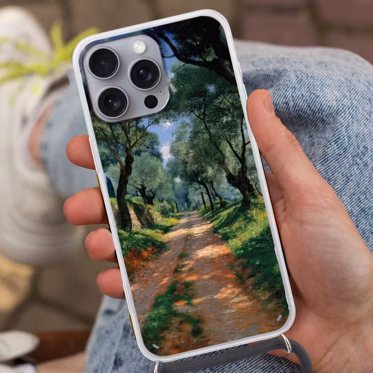 Telefoonhoesje met koord - Pad - Bomen - Schaduw - — 2