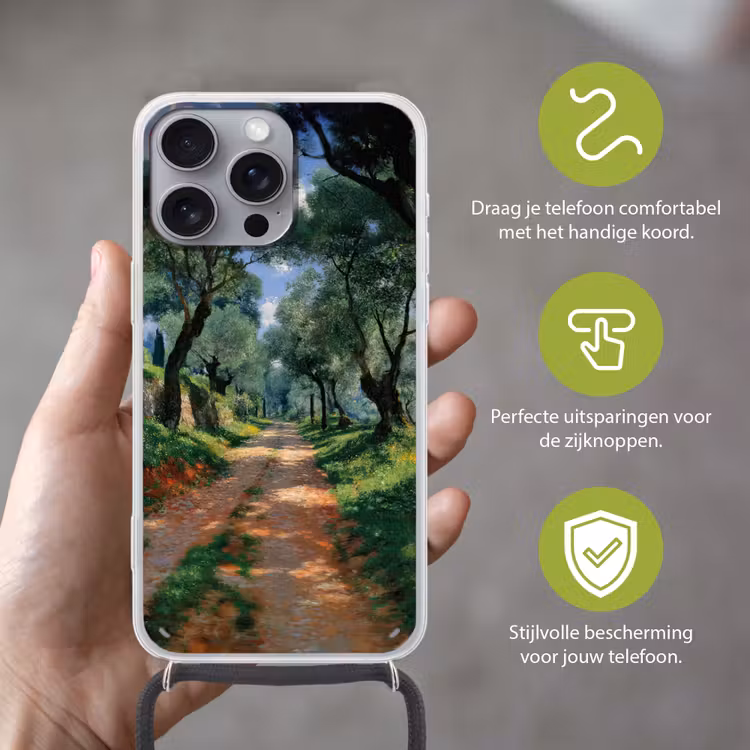 Telefoonhoesje met koord - Pad - Bomen - Schaduw - — 4