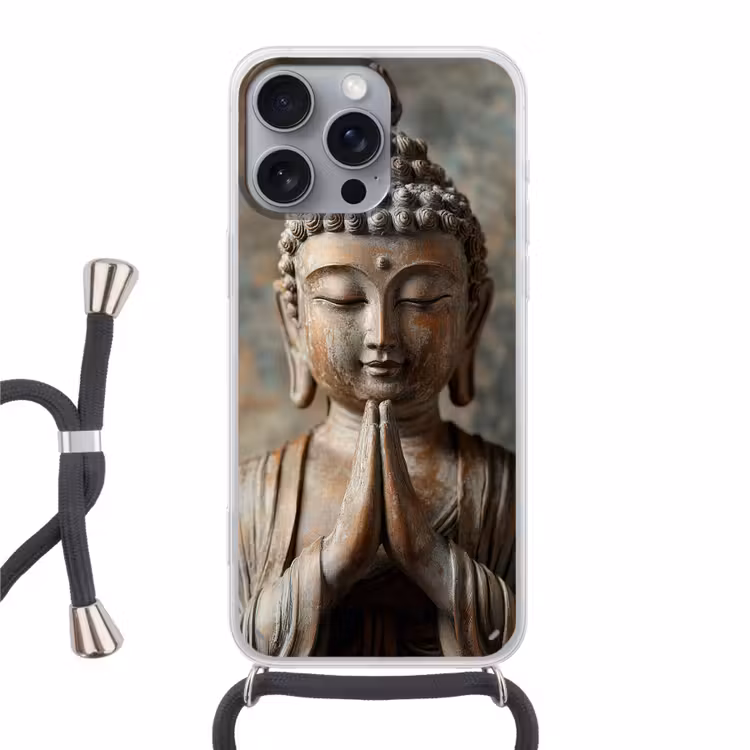 Telefoonhoesje met koord - Boedha - Beeld - Bruin - Rust — 1