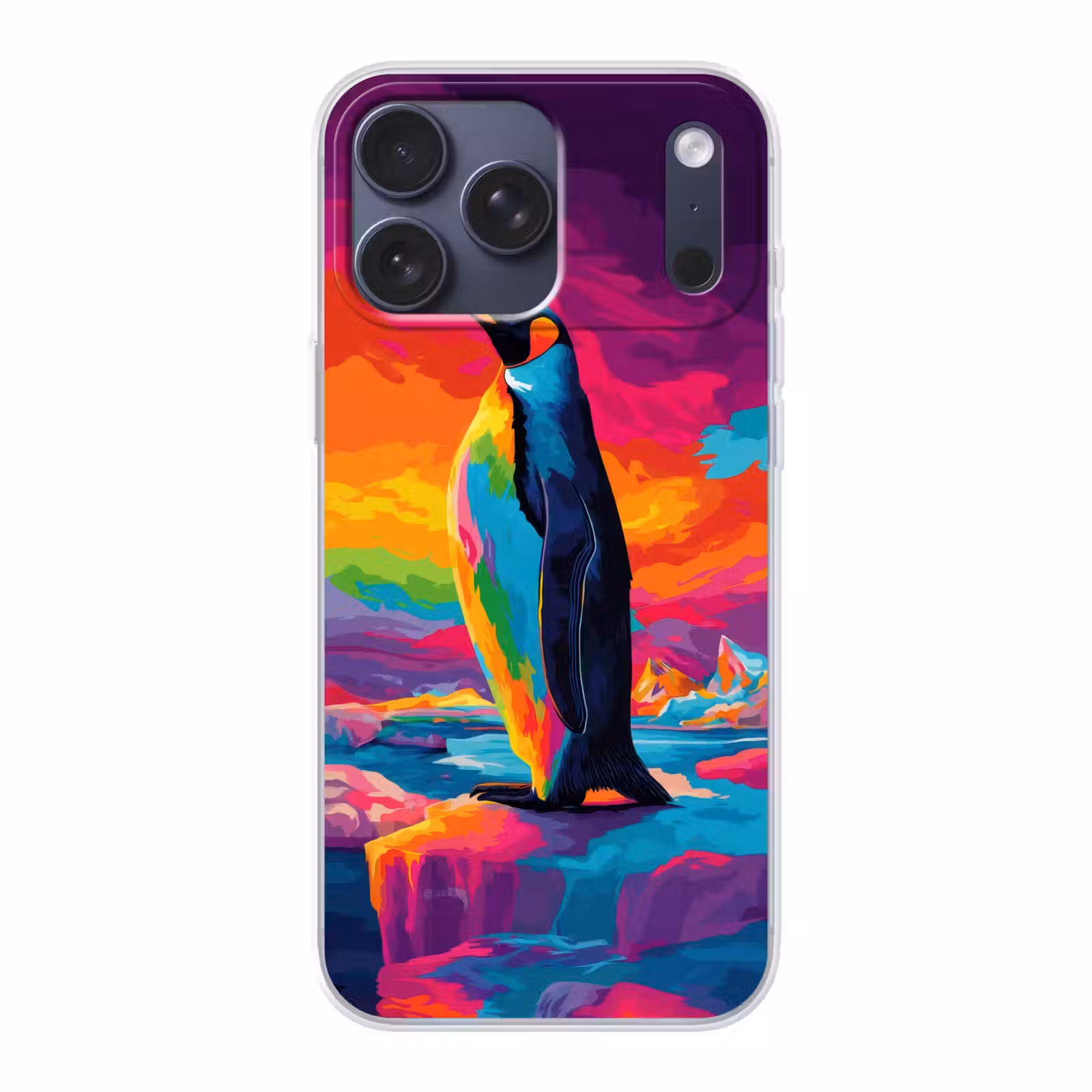 Telefoonhoesje Softcase - Ijsschots - Pinguïn - Abstract - Lucht — 1