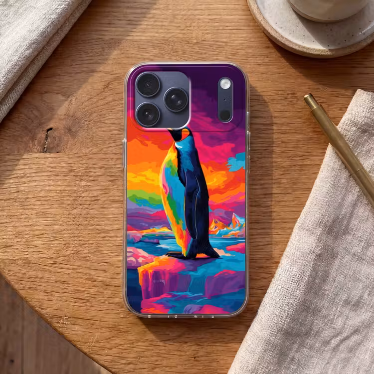 Telefoonhoesje Softcase - Ijsschots - Pinguïn - Abstract - Lucht — 2