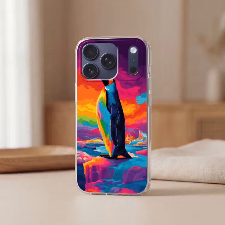 Telefoonhoesje Softcase - Ijsschots - Pinguïn - Abstract - Lucht — 3