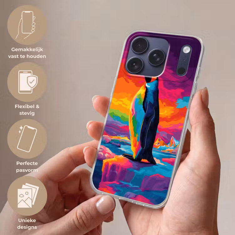 Telefoonhoesje Softcase - Ijsschots - Pinguïn - Abstract - Lucht — 4