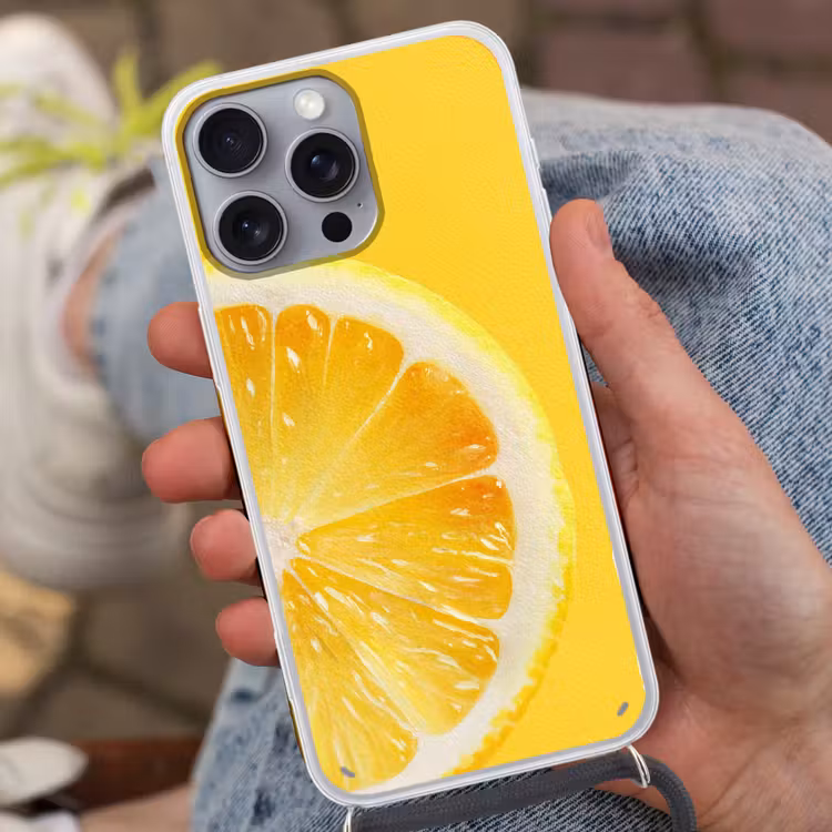 Telefoonhoesje met koord - Citroen - Geel - Zonnig — 2