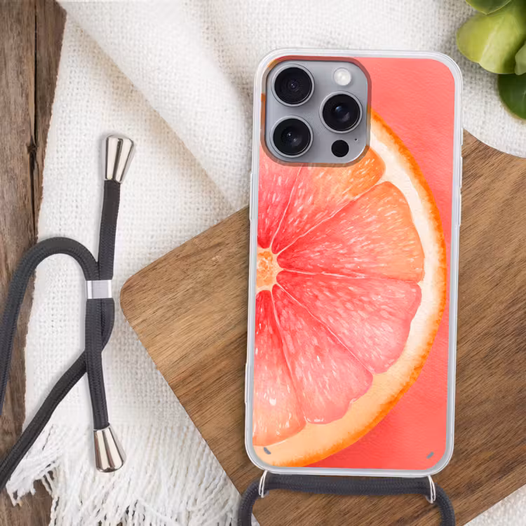 Telefoonhoesje met koord - Grapefruit - Roze - Levendig — 3