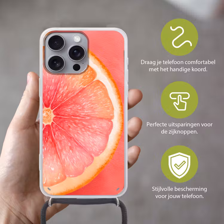 Telefoonhoesje met koord - Grapefruit - Roze - Levendig — 4