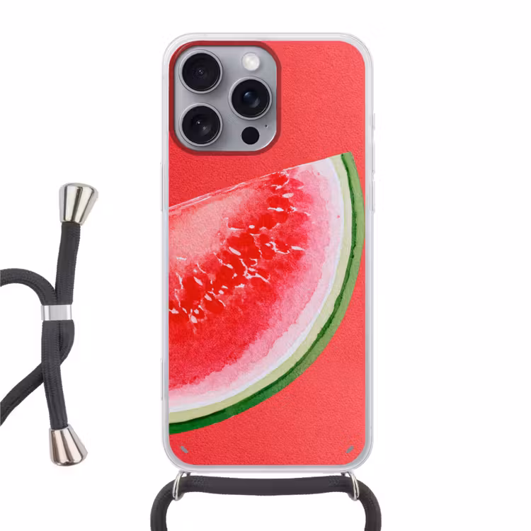 Telefoonhoesje met koord - Watermeloen - Rood - Zomers — 1