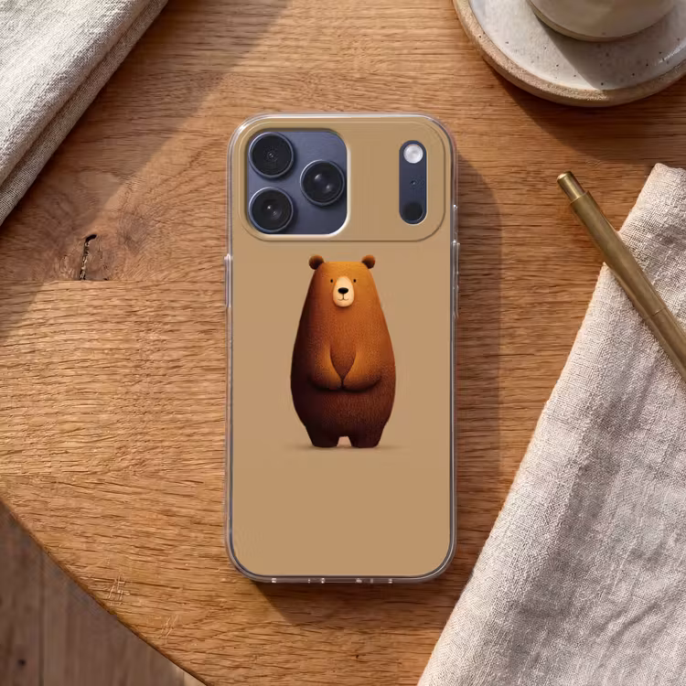 Telefoonhoesje Softcase - Beer - Minimalistisch - Bruin — 2