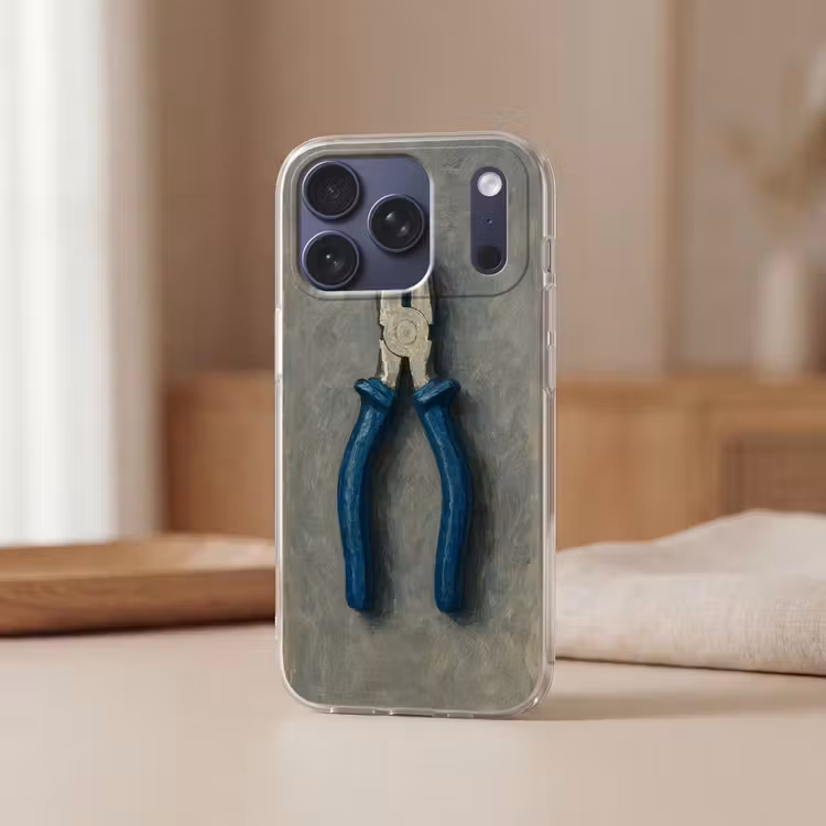 Telefoonhoesje Softcase - Tang - Schilderij - Textuur - Verf — 3