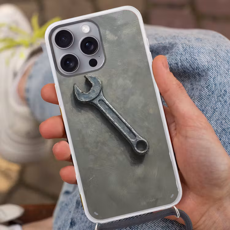 Telefoonhoesje met koord - Steeksleutel - Schilderij - Gereedschap - Verf — 2