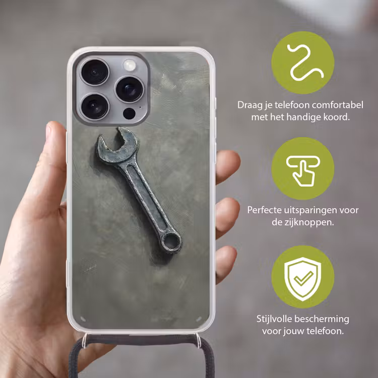 Telefoonhoesje met koord - Steeksleutel - Schilderij - Gereedschap - Verf — 4
