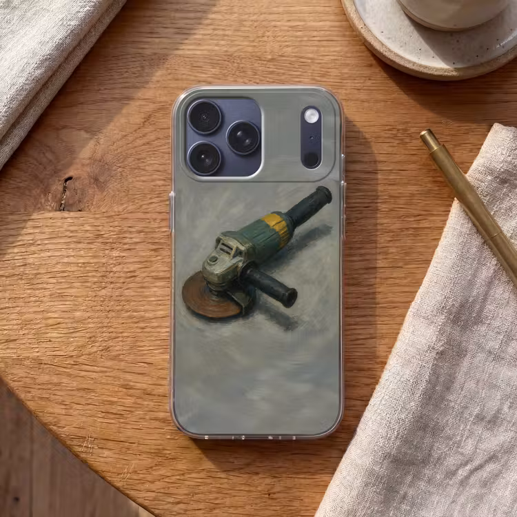 Telefoonhoesje Softcase - Haakse slijper - Schilderij - Gereedschap — 2