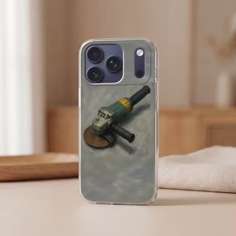 Telefoonhoesje Softcase - Haakse slijper - Schilderij - Gereedschap — 3