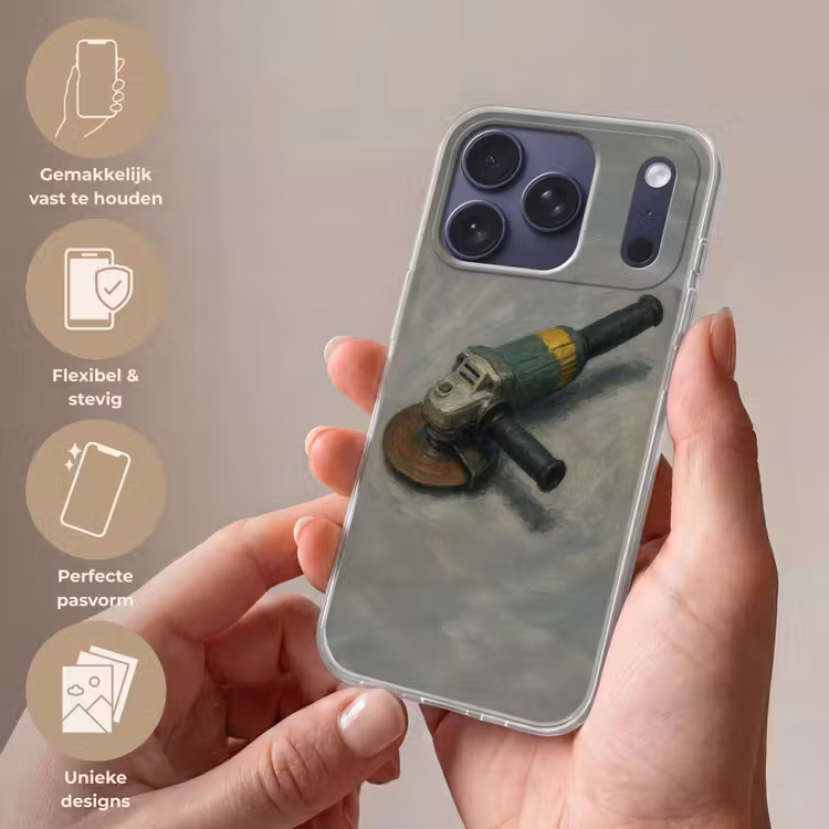 Telefoonhoesje Softcase - Haakse slijper - Schilderij - Gereedschap — 4