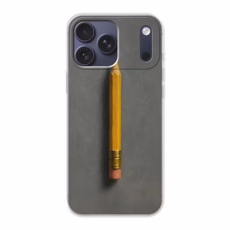 Telefoonhoesje Softcase - Potlood - Schilderij - Geel — 1