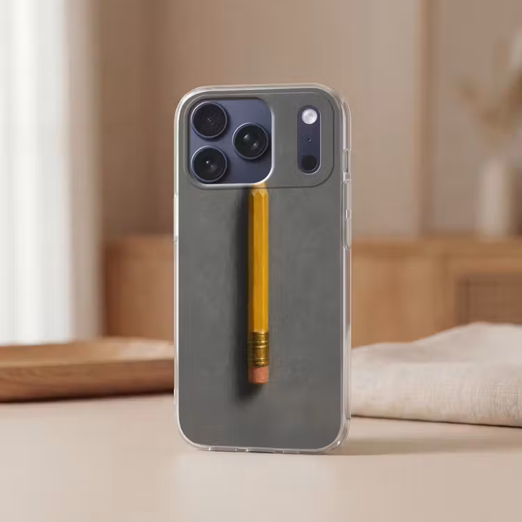 Telefoonhoesje Softcase - Potlood - Schilderij - Geel — 3