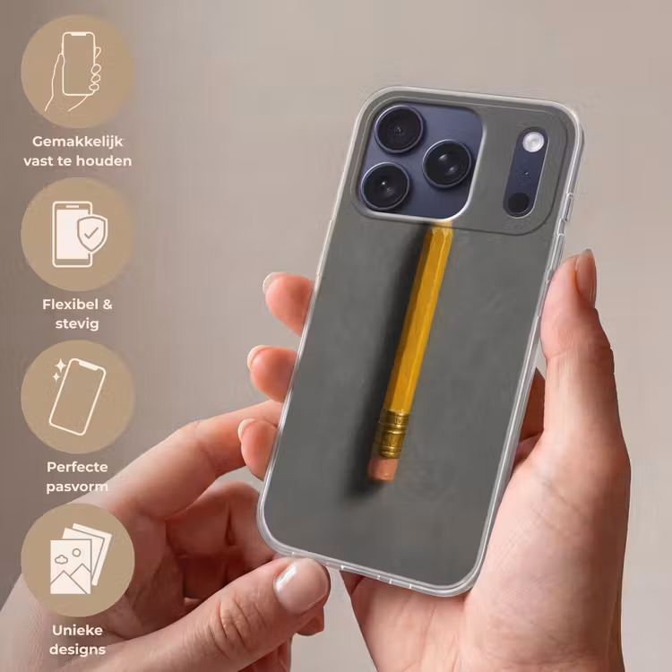 Telefoonhoesje Softcase - Potlood - Schilderij - Geel — 4