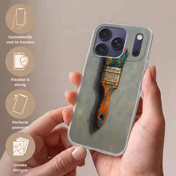 Telefoonhoesje Softcase - Verf - Kwast - Schilderij — 4