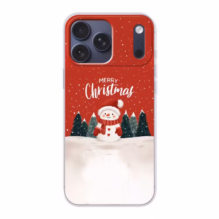 Telefoonhoesje Softcase - Kerstgroet - Sneeuw - Rood — 1