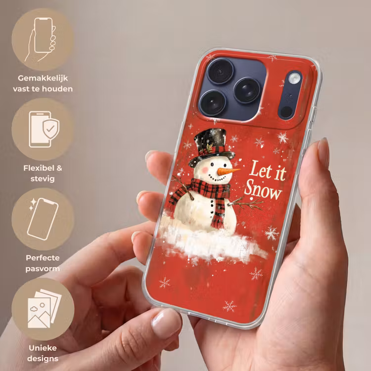 Telefoonhoesje Softcase - Sneeuwpret - Winter - Sneeuwpop — 4