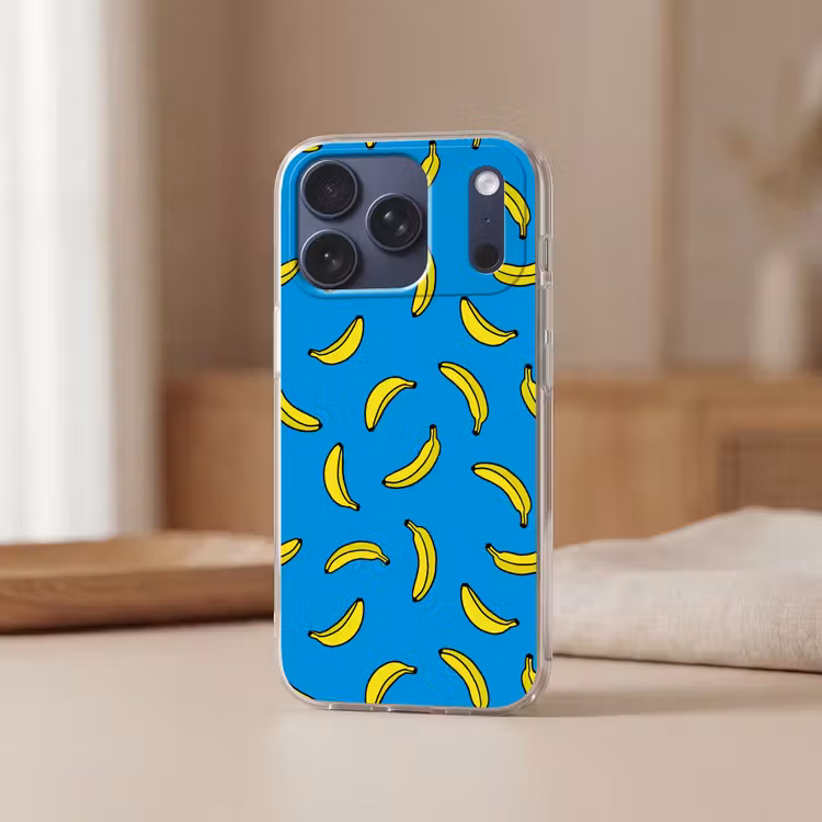 Telefoonhoesje Softcase - Bananen - Geel - Blauw - Print — 3