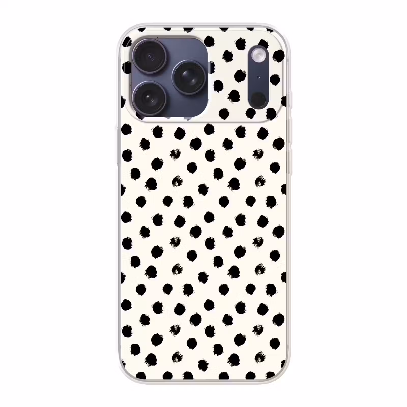 Telefoonhoesje Softcase - Stippen - Zwart - Wit - Print - Minimalistisch — 1