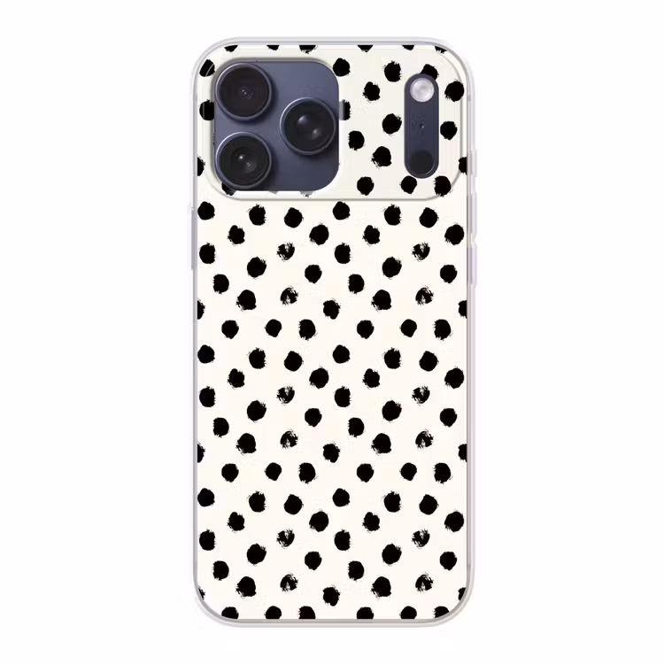 Telefoonhoesje Softcase - Stippen - Zwart - Wit - Print - Minimalistisch — 1