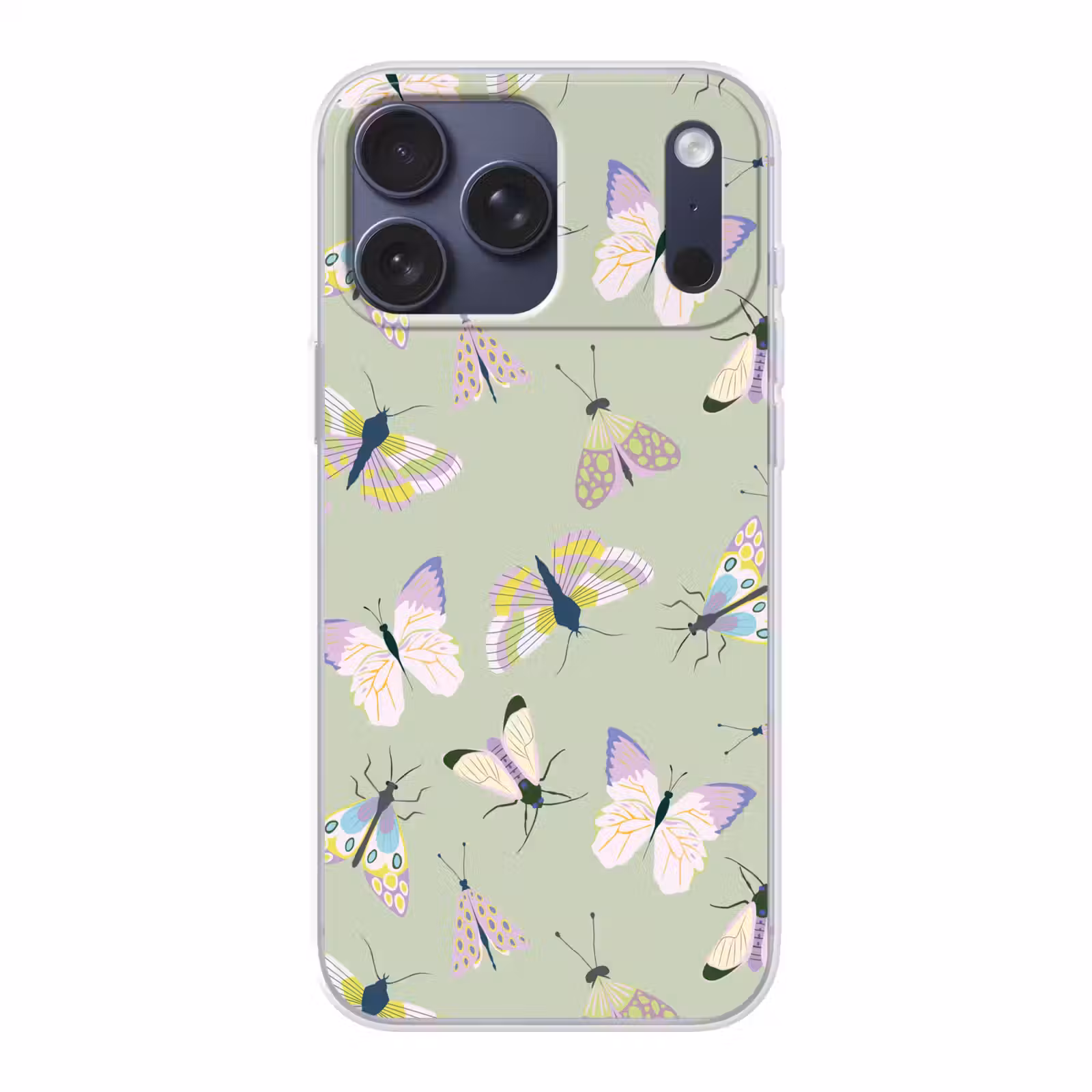 Telefoonhoesje Softcase - Vlinders - Insecten - Groen - Kleurrijk — 1