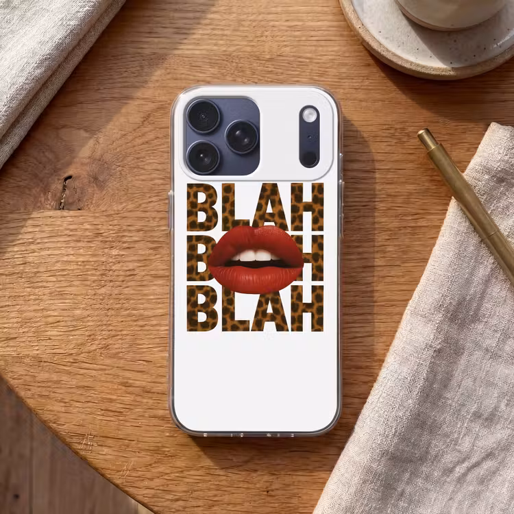 Telefoonhoesje Softcase - Lip - Rood - Quote — 2