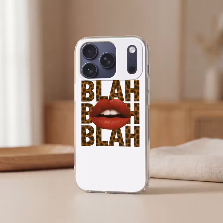 Telefoonhoesje Softcase - Lip - Rood - Quote — 3