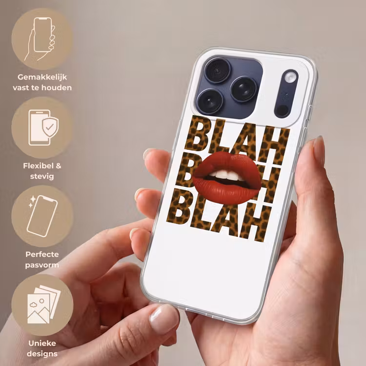 Telefoonhoesje Softcase - Lip - Rood - Quote — 4