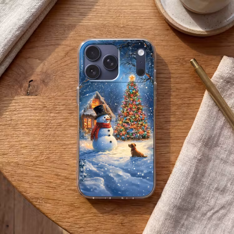 Telefoonhoesje Softcase - Kerstwonder - Winteravond - Kleurrijk — 2