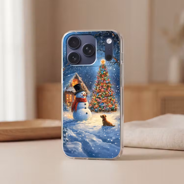 Telefoonhoesje Softcase - Kerstwonder - Winteravond - Kleurrijk — 3