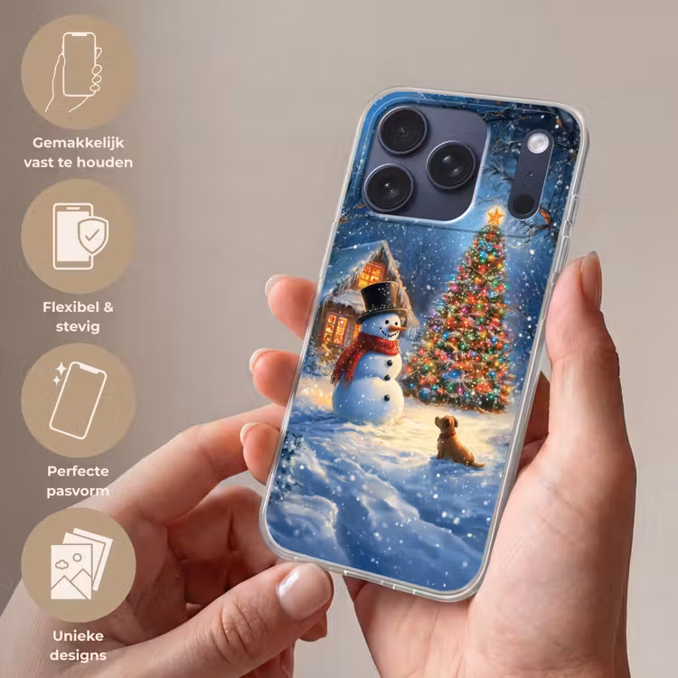 Telefoonhoesje Softcase - Kerstwonder - Winteravond - Kleurrijk — 4