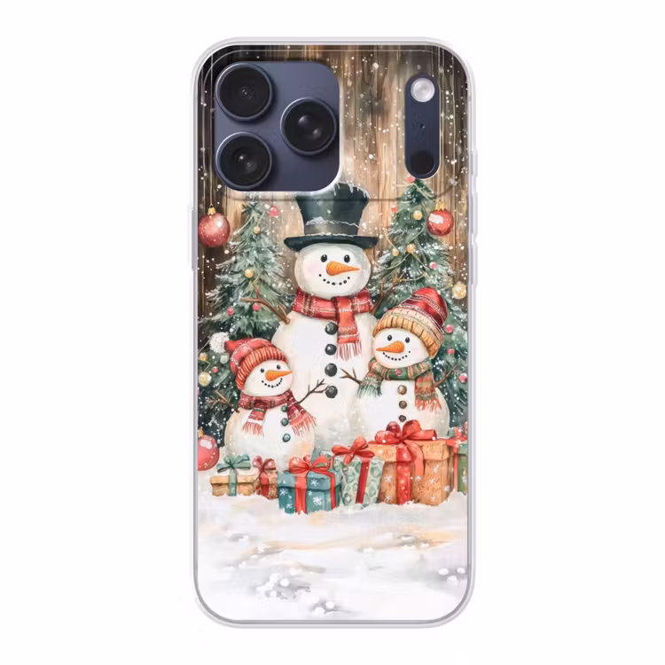 Telefoonhoesje Softcase - Sneeuwpop - Familie - Kleurrijk — 1