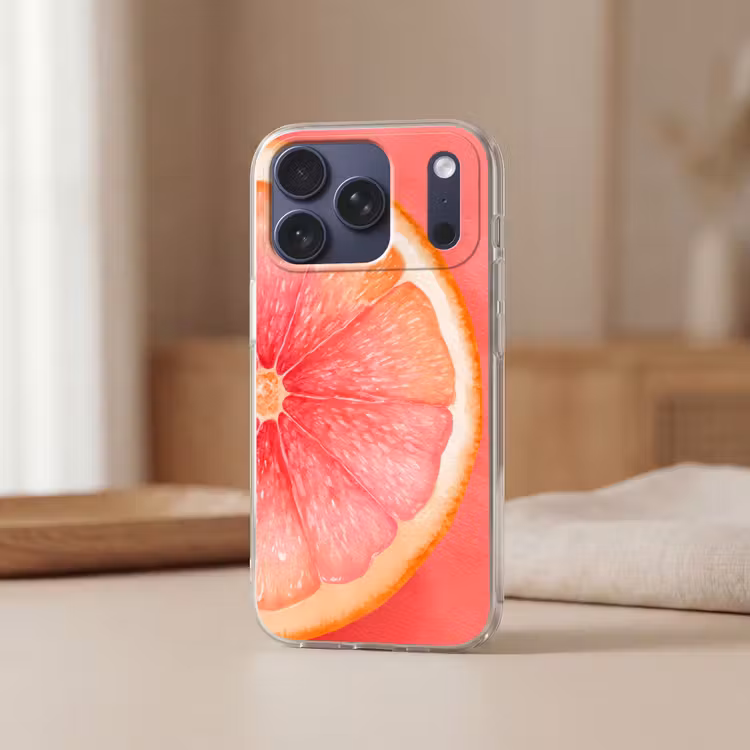 Telefoonhoesje Softcase - Grapefruit - Roze - Levendig — 3