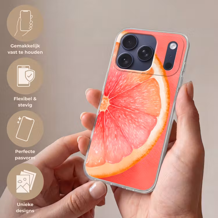 Telefoonhoesje Softcase - Grapefruit - Roze - Levendig — 4