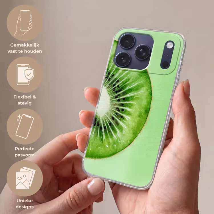 Telefoonhoesje Softcase - Kiwi - Groen - Fris — 4